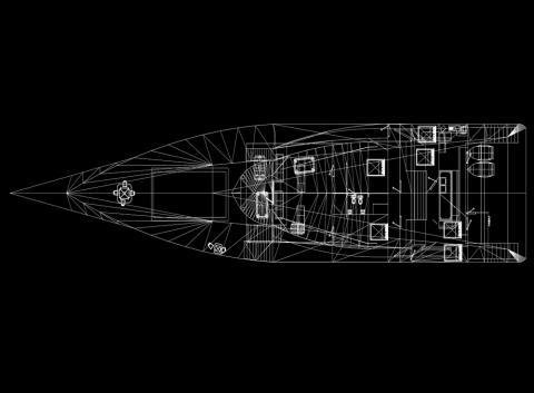 Hybrid yacht blueprint 