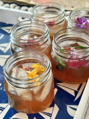 Chef Ranata's drink made with infused rosehips, raspberries, blackberries, strawberries and lemon.