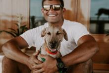man and dog